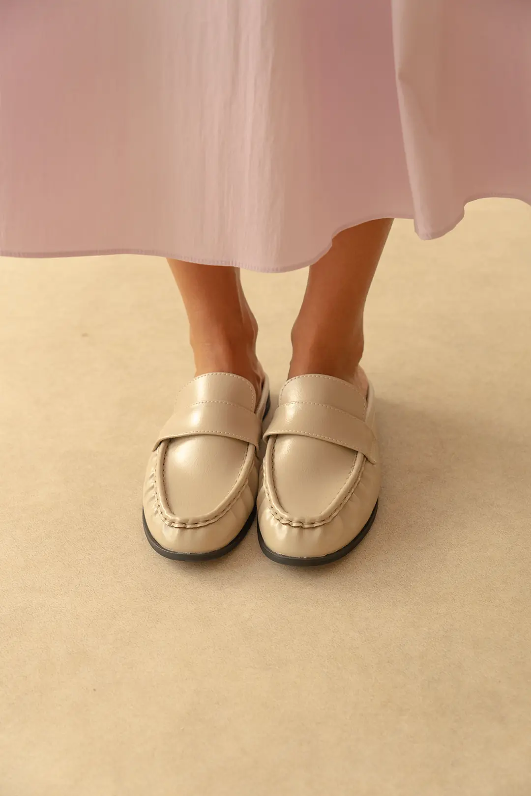 Loafer 2601 - Arkası Açık Büzgülü Kadın Loafer