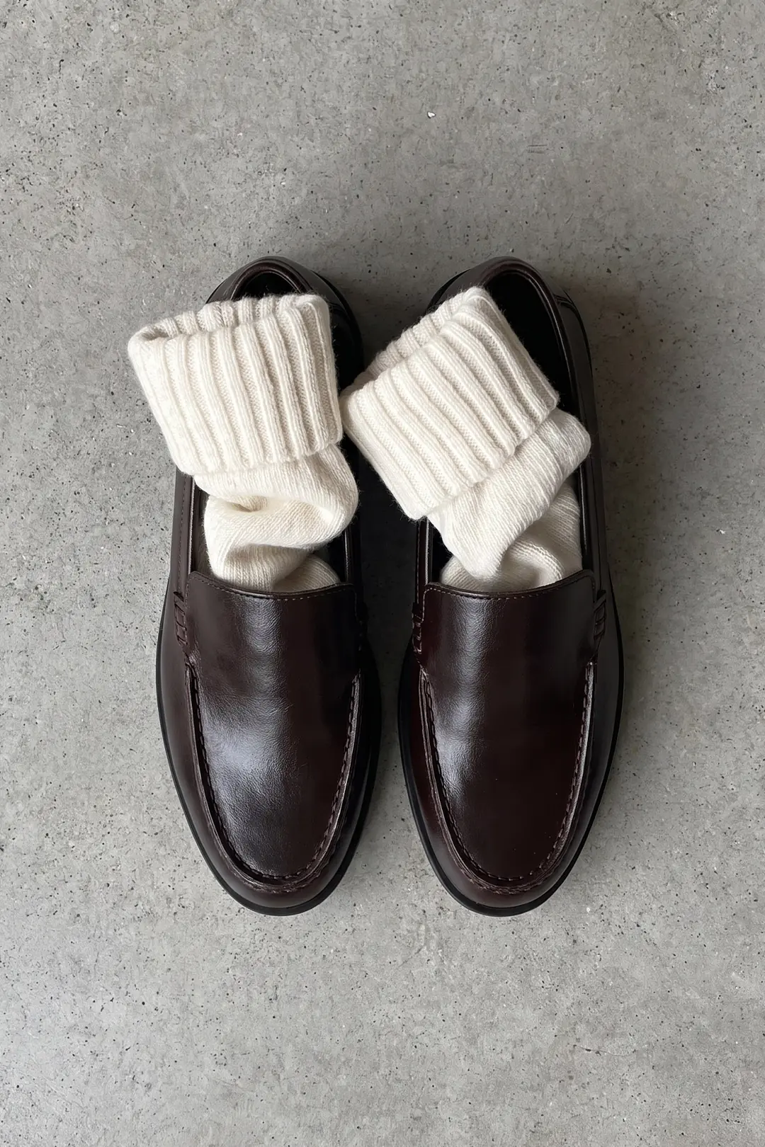 Loafer 2602 - Klasik Deri Görünümlü Kadın Loafer - Acı Kahve