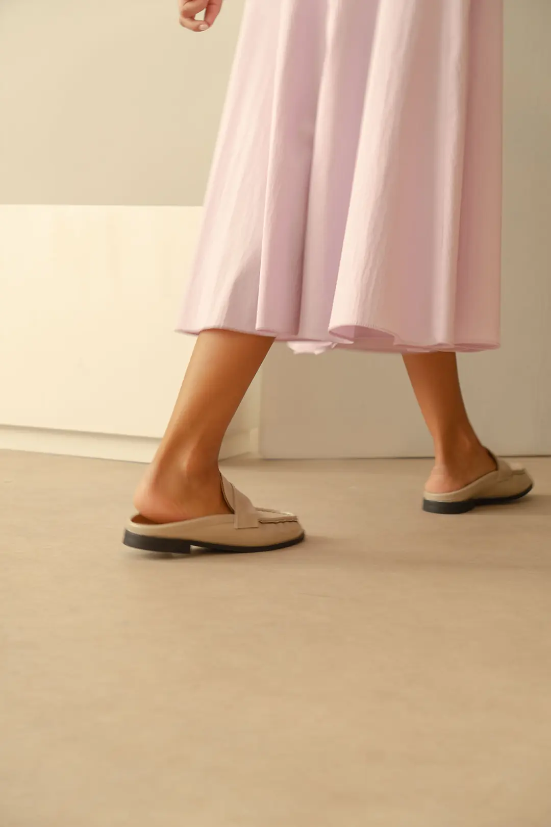 Loafer 2601 - Arkası Açık Büzgülü Kadın Loafer