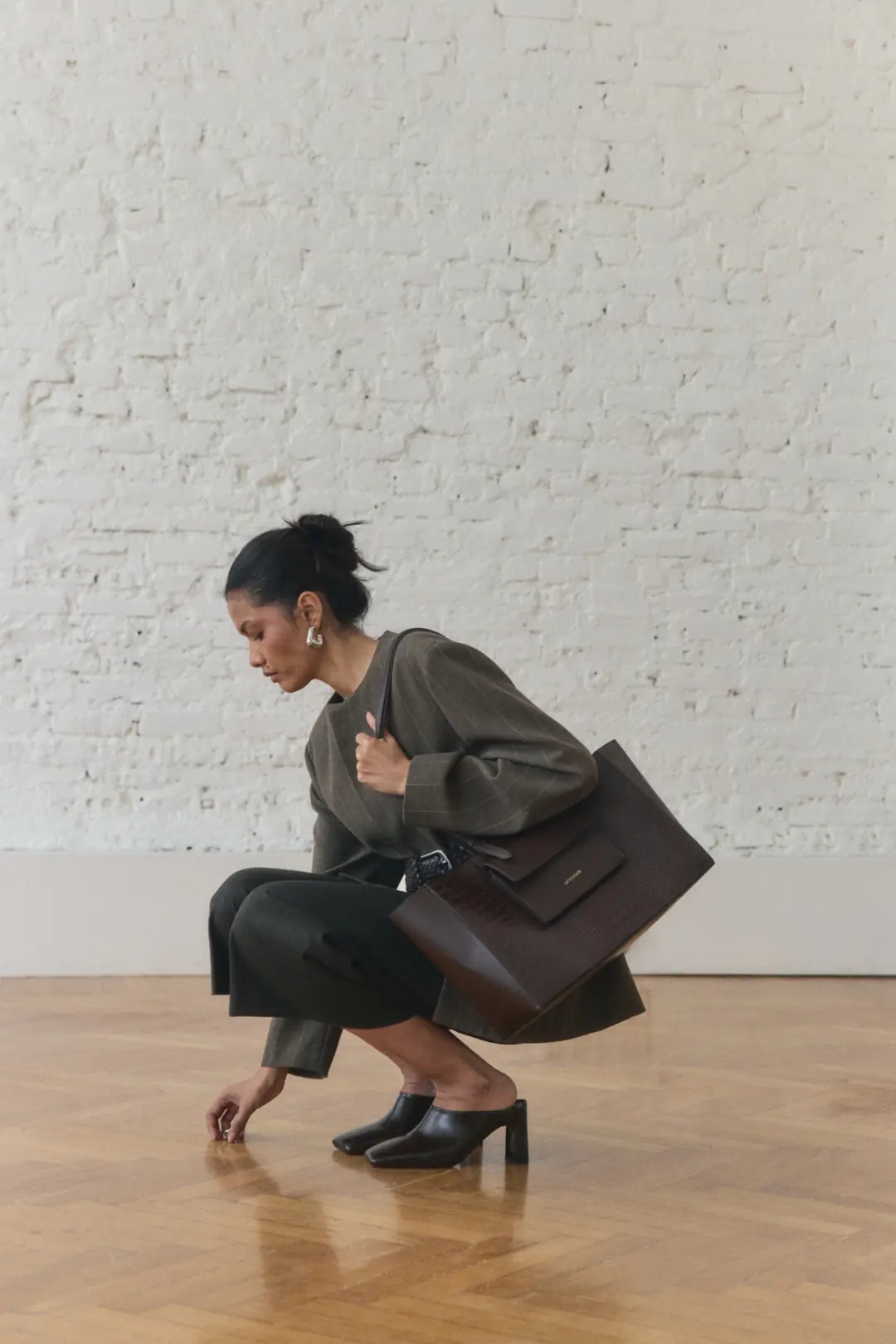 Çanta 2601 - Croc Kumaş Shopper Kadın Çanta